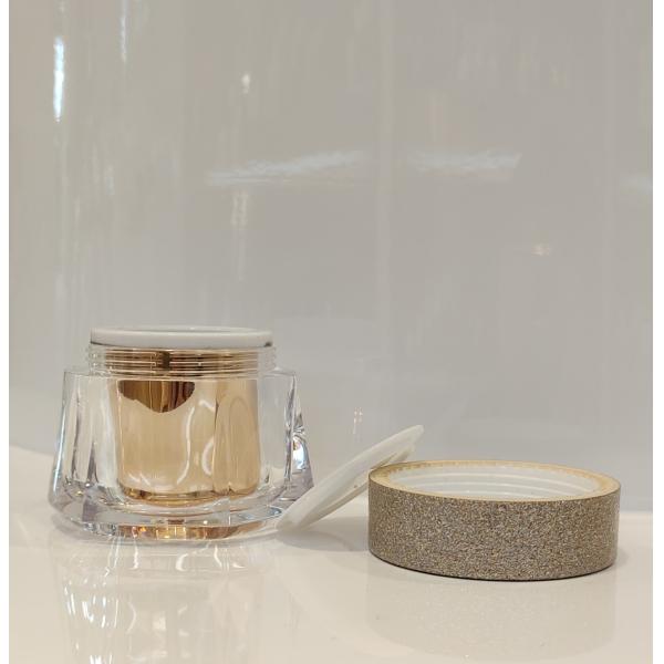 PETG Collar Material Double Wall Face Cream Container 30g for Other Cosmetic in Luxury White Transparent