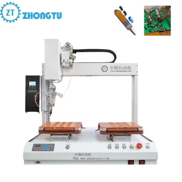 Hot Pressing Bar Single Platform Desktop Robot 4 Axis Pcb Automatic Soldering Machine with AC 220V 50Hz Power Supply