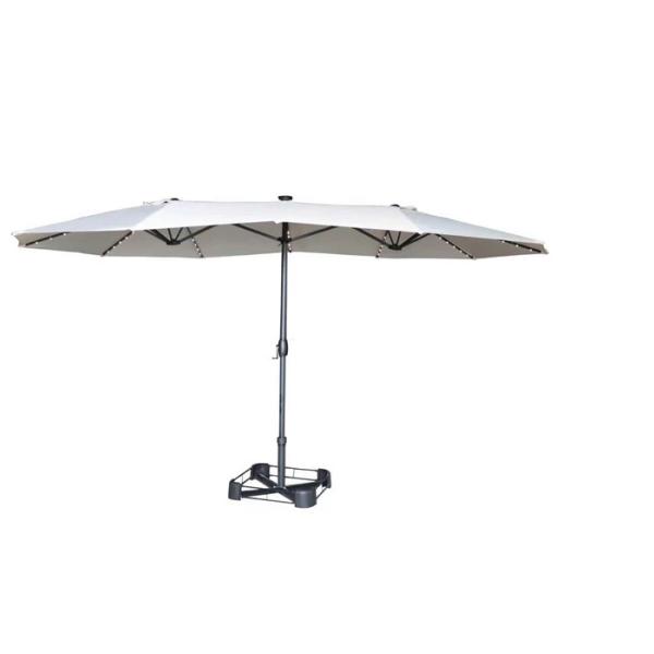 Manual Led Light 4.5x2.7m Outdoor Sun Parasol With Crank