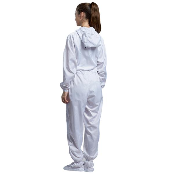 Four - Piece Snap Cleanroom Suit Unisex S~4XL Antistatic Dustproof Autoclavable Customized Blue / White HanYang Clean