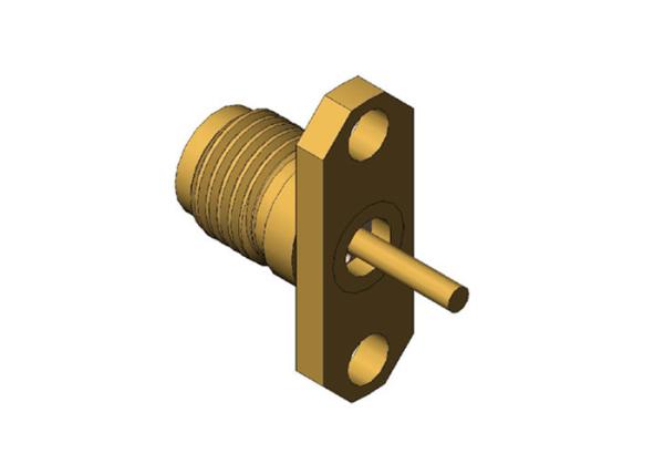 furos fêmeas de 2.92mm os 2 flangeiam bronze do conector do RF