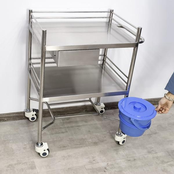 Stainless Steel Medical Trolley With Drawers Hospital Clinic Utility Cart