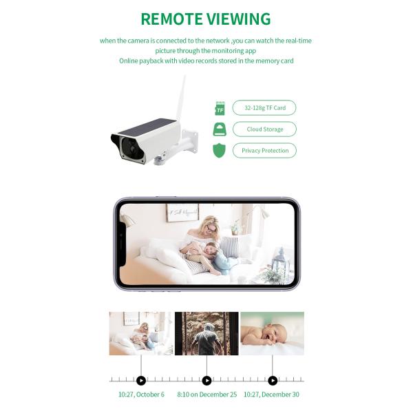 1080P Solar Panel Wireless Solar Camera Outdoor  Surveillance Security Camera