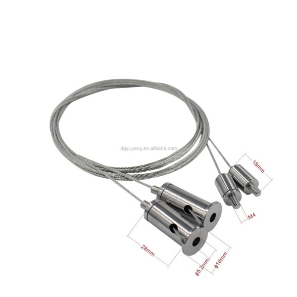 Adjustable Brass Cable Rope Gripper Efficient Stainless Steel Track Light Suspension Kit Cable Clips for Wire Hanging System