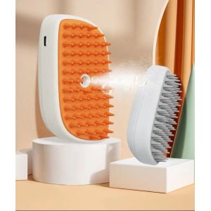 Factory Wholesale 3 in 1 Steam Brush For Pet Massage Cleaning Water Spray Hot Sell Hair Removal Cat Steam Brush With Lig