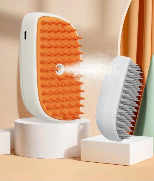 Fábrica por atacado 3 em 1 escova a vapor para massagem de animais de estimação água de limpeza spray venda quente depilação de gato escova a vapor com Lig