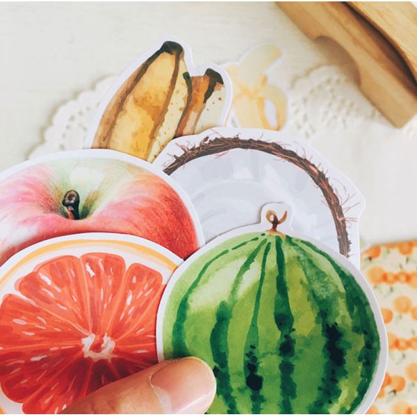 Vegetable Fruit Die Cut Kiss Cut Stickers Roll Pineapple Grape Pear Blueberry