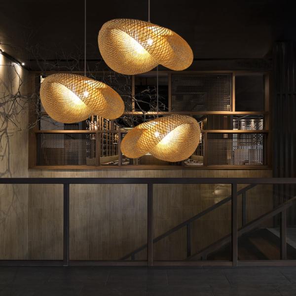 Woven pendant light For Bedroom Kitchen Dining room Lighting Fixtures (WH-WP-05)