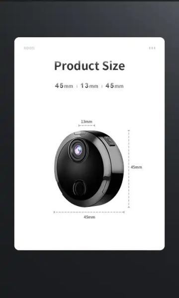 1080P HD Indoor Mini WiFi Security Camera Portable Body Worn TF Card