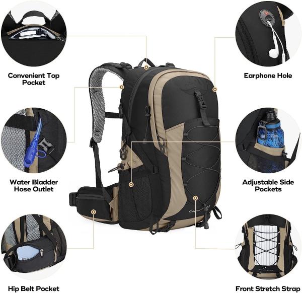 Hiking Backpack,Camping Backpack,50L Waterproof Hiking Daypack with Rain Cover,Lightweight Travel Backpack