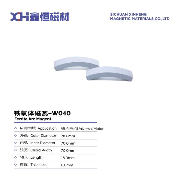 Ferrite de ímã permanente duro de estrôncio é usado para o motor universal W040