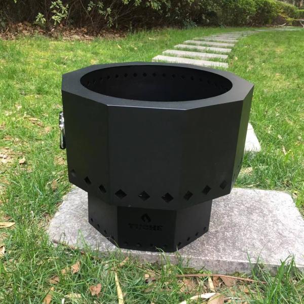 Outdoor Smokeless Wood Fire Pit Stainless Steel 15 Inch Double Flame Fire Pit