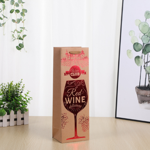 Wine Bottle Gift Bag Custom Printed Paper Bags For Birthday Weddings