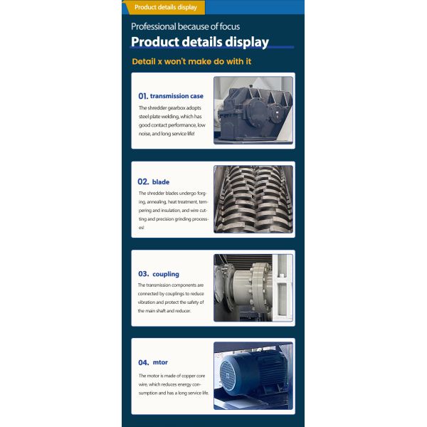 High-Efficiency Dual Shaft Tire Shredder for Recycling - Large Capacity 1000-5000kg/h