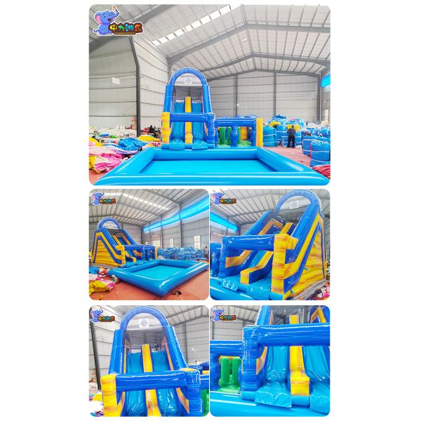 Outdoors Inflatable Water Slide Inflatable Slide Bounce House Slide With Pool 