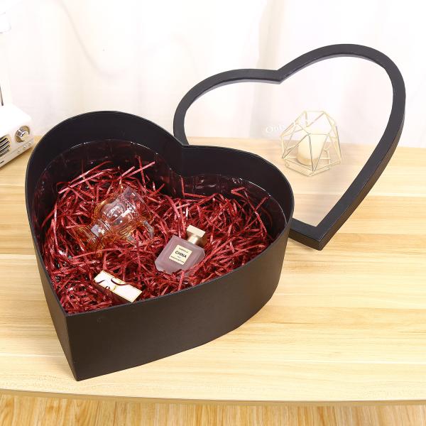 Embalagem de rosa em forma de coração transparente para caixas de presente de luxo para o Dia das Mães