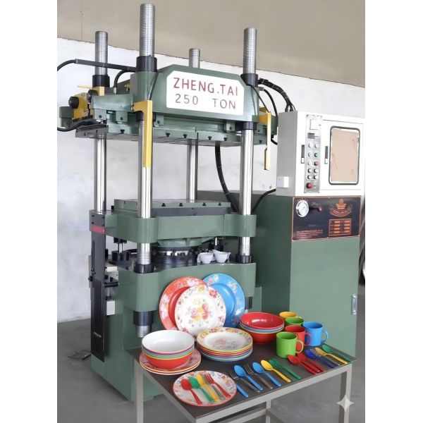 High Efficiency Hydraulic Melamine Press Machine Two Color For Tableware Production
