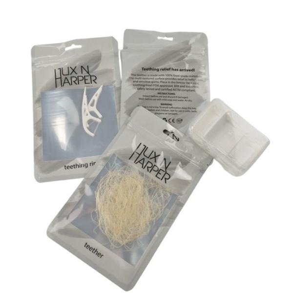 Low MOQ Matte Frosted Transparent Zipper Bag Resealable Flat Pouches Food grade Teether Aligner Packaging Bags