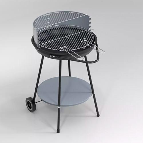 20 Inch Round Charcoal Bbq Grill With Smoker Simple Camping Barbecue Trailer