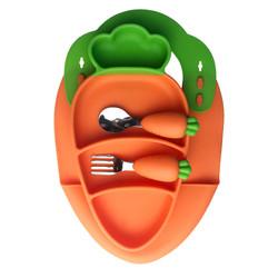 Produto comestível ajustado de alimentação Eco da louça do bebê do silicone da forma da cenoura amigável