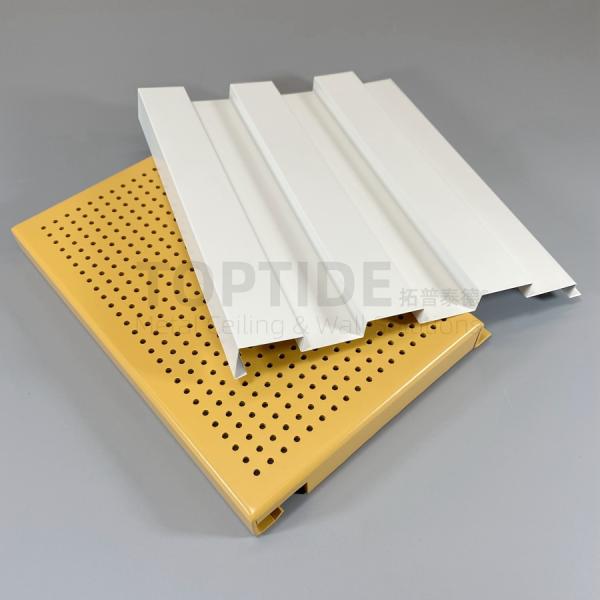 Right Edge Exterior Curtain Wall Facade Fire Retardant Fluted Aluminium Wall Covering