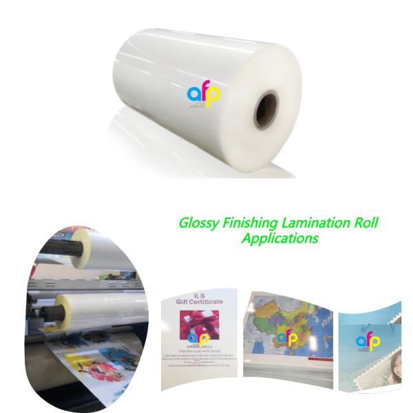 Толщина 15микрон крена высокого ламината лоска пластиковая к 30микрон фильму слоения блеска БОПП термальному