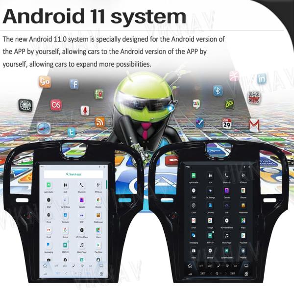 Стерео автомобильный радиоприемник экрана касания для радиотелеграфа 2013-2019 андроида 11 Крайслер 300C