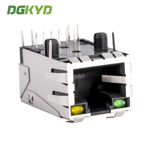 100 BASE cat 5 single port 6 pin Rj45 Lan Jack for Fiber Optic Transceivers  KRJ-254GYNL