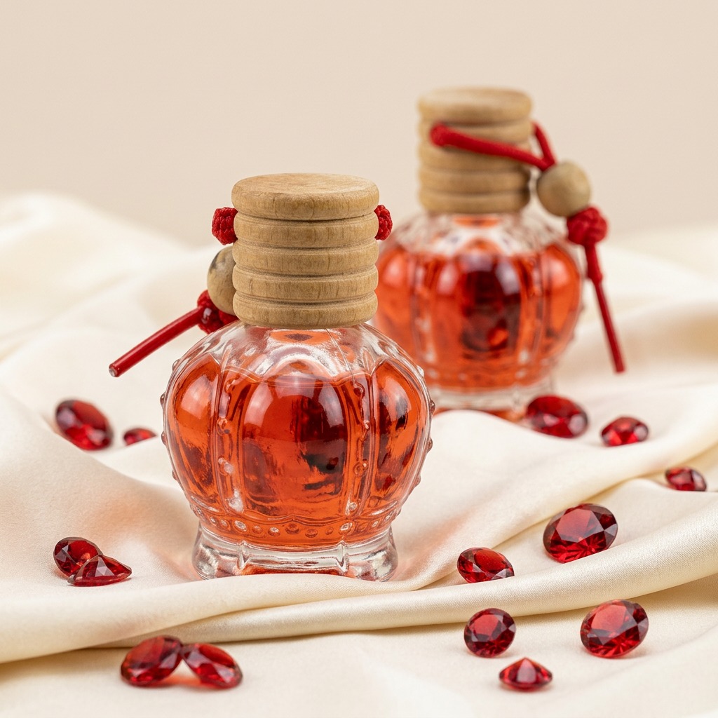 Empty Perfume Diffuser Bottles Glass Car Hanging 8ml Mini Pumpkin Shape Refill