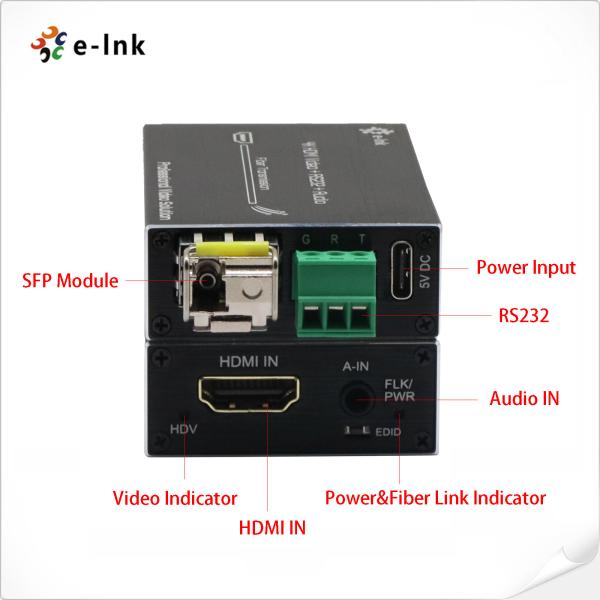 Оптовый 4K HDMI-волоконный преобразователь с поддержкой сигнала внешнего аудио DDC HPDT RS232