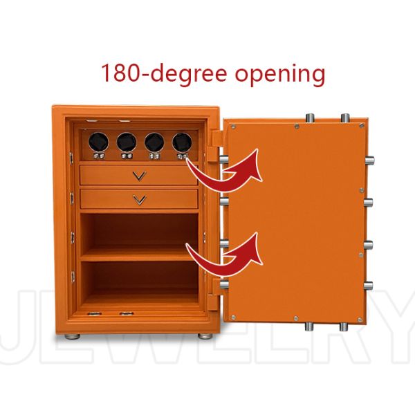 Leather-Covered Fireproof Jewelry Safe Limited Edition with Watch Winder