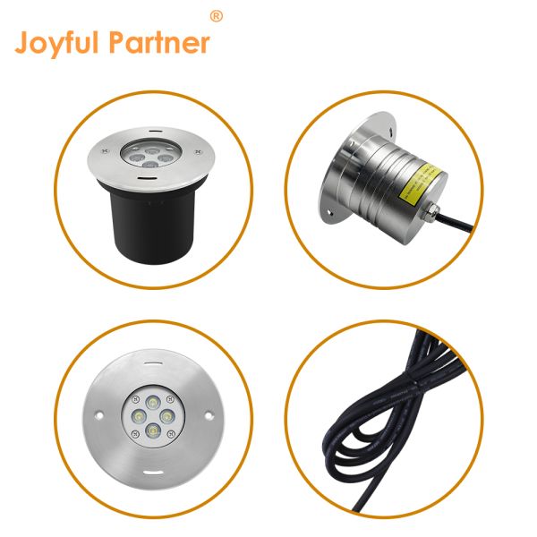 Underwater LED Lighting Fixture Recessed Mounted 4*2.5W RGB3in1 DMX 24 Volt IP68 Stainless Steel Material Body
