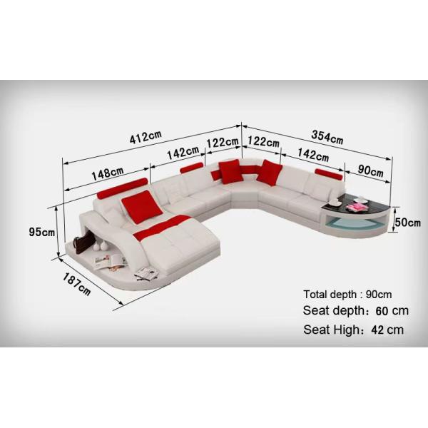 Antiguidade régia Sofa Bed Sectional de couro de reclinação da elegância da mobília feita sob encomenda do hotel de luxo