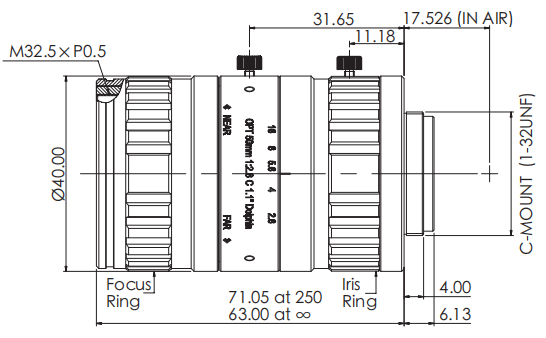 Объектив фотоаппарата WD 250mm-∞ 50mm/F2.8-16 0.17kg исправил фокусный объектив
