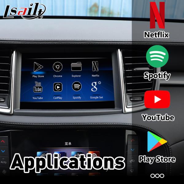 интерфейс мультимедиа андроида 4G PX6 CarPlay& видео- с YouTube, Netflix для Infiniti 2018-2021 QX60 QX80 QX50