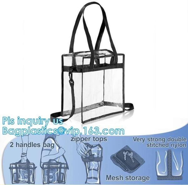 promotion pvc handle bag, customised shopping bags fashion clear pvc zipper bags transparent, clear plastic zipper bag w