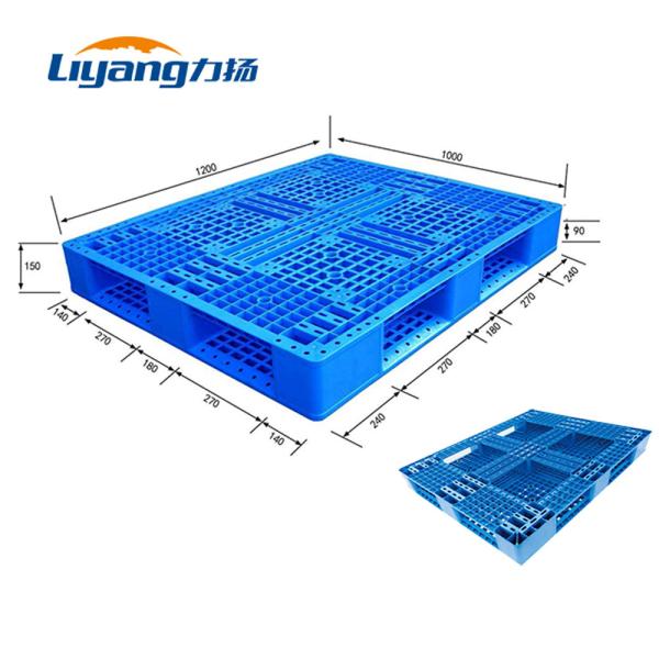 Único lado das páletes plásticas verdes da pálete 1000x1200 Rackable do Euro dos PP