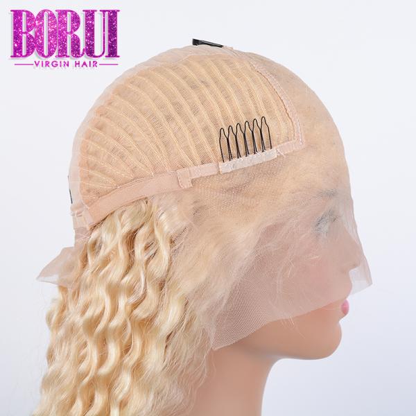 613 Blonde Deep Curly Wave Lace Front Wig With Baby Hair