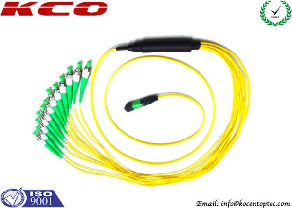 MPO APC to 12 FC APC Fibre Optical Patch Cable / 12 Cores Optical Fiber Jumpers