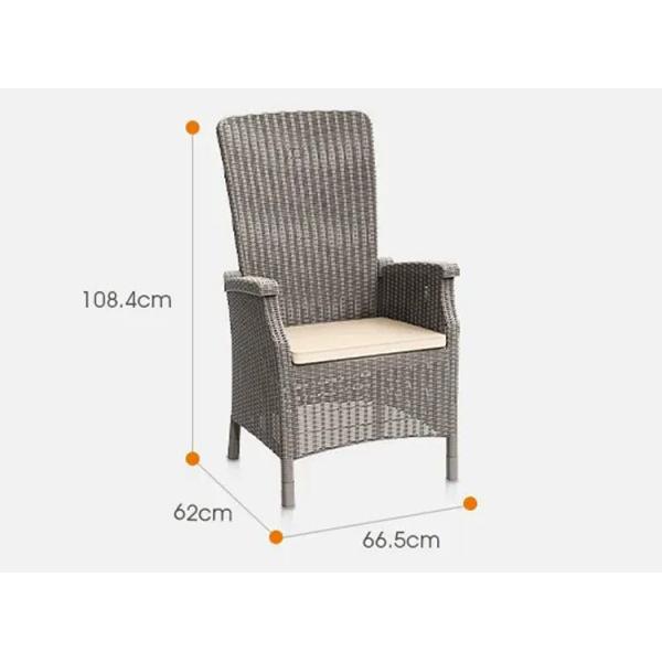 Garden Chair for Outdoor Furniture Plastic High Back Coffee Dining Arm Chair in Patio