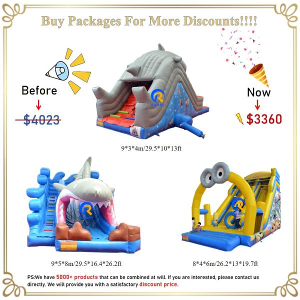 Commercial Occasion Inflatable Water Slides with Pool