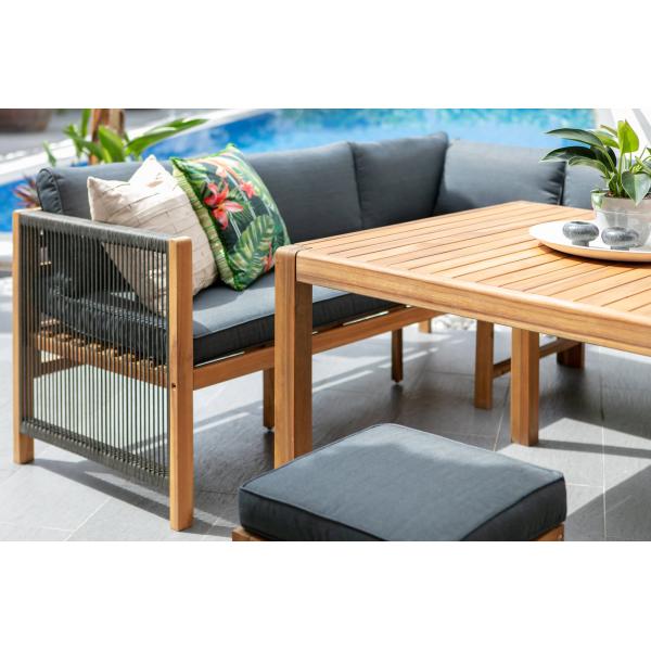 Outdoor Dining Set featuring Solid Wood Corner Sofa and 3 Seater Bench for Relaxing Meals