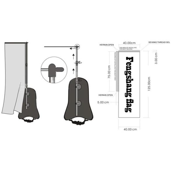 Укладывайте рюкзак полиэстер на открытом воздухе Teardrop сигнализирует поляка выдвиженческих знамен Teardrop алюминиевый