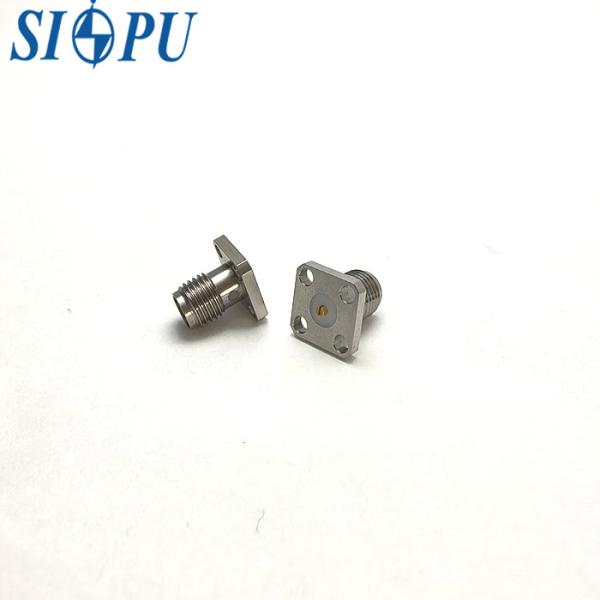 SMA Female RF Coaxial Connector – Flange Mount, Stainless Steel, 18GHz Frequency Durability