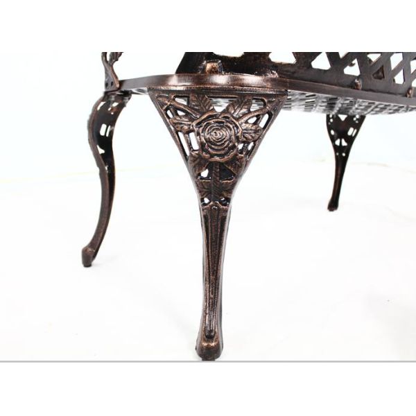 Modern Aluminum Patio Garden Bench Loveseats Park Yard Furniture Decor Cast Aluminum Frame