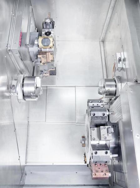 Automatic Horizontal Dual Spindle Dual Turret Lathe With Twin Spindles
