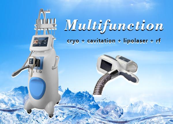 Vertical professtional cryolipolysis cavitation rf lipolaser slimming machine