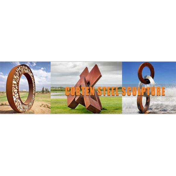 Modern Abstract Ring Corten Steel Art Sculpture