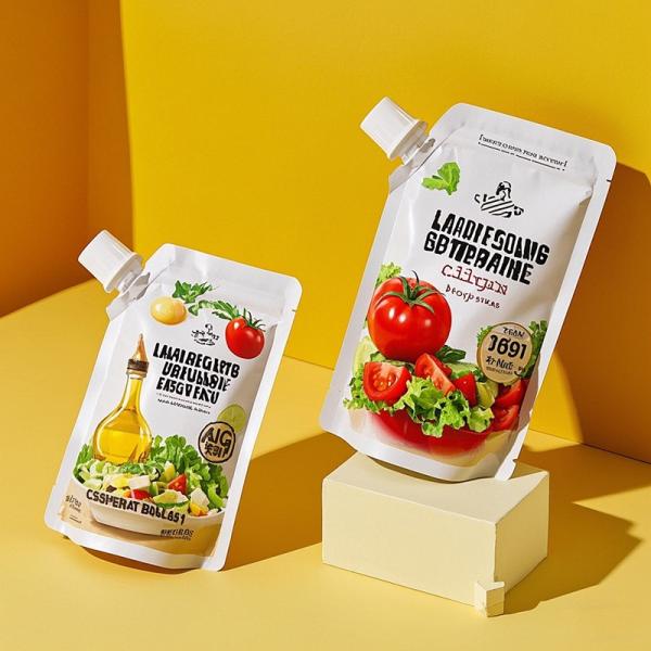 Eco-Friendly Spout Pouch 200ml/500ml | Leak-Proof Salad Dressing, Tomato & Mayonnaise Bags | FDA-Certified Customizable Packaging