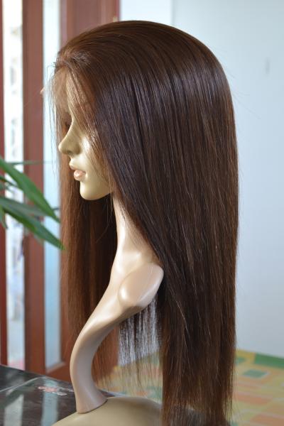 Beautiful Natural Looking Silky Straight Indian Remy Hair Hand Tied Full Lace Wig
